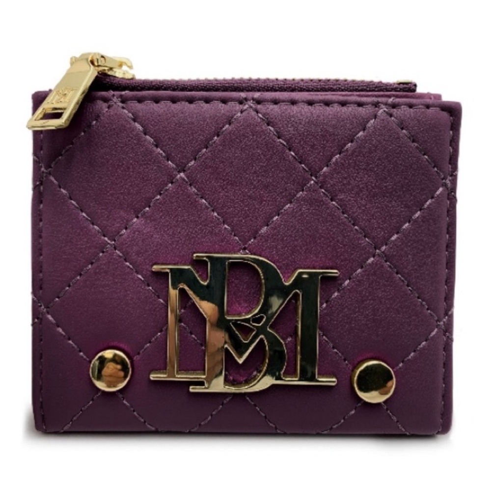 Badgley Mischka Purple Quilted Wallet